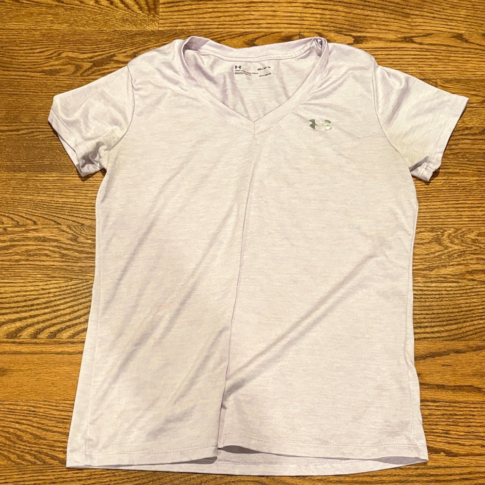 Under Armour Light Lilac V-Neck Performance Top